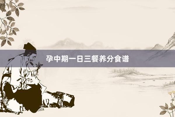 孕中期一日三餐养分食谱