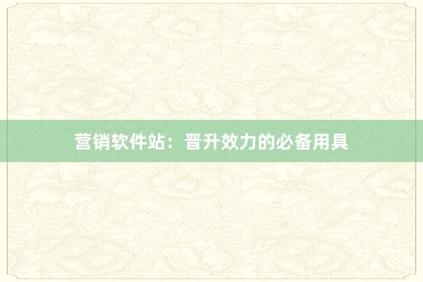 营销软件站：晋升效力的必备用具